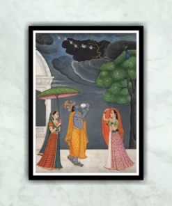 Radha Krishna Kangra Shaili Miniature Painting