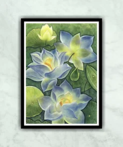 Blue Lotus Realistic Miniature Painting