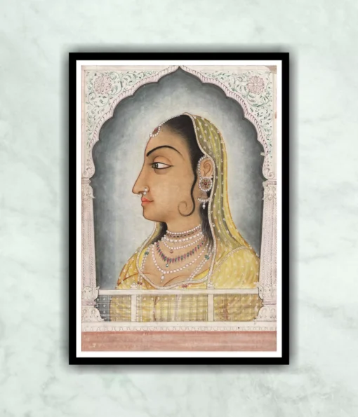 Portrait of A Young Mughal Lady Miniature Painting