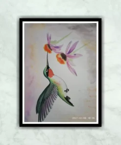 Humming Bird Watercolor Painting