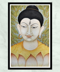 Lord Buddha Contemporary Painting - Hand Painted Miniature Art