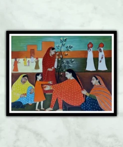 Rural Lifestyle Punjab Shaili Miniature Painting