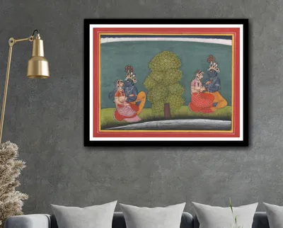 Basohli paintings shown on a wall