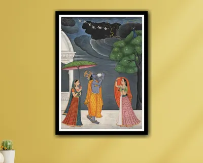 Kangra paintings shown on a wall