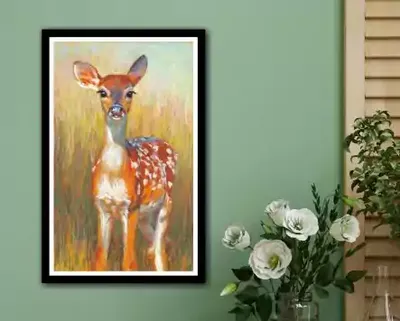 Pastel paintings shown on a wall