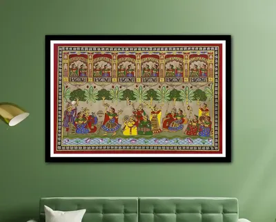 Phad paintings shown on a wall