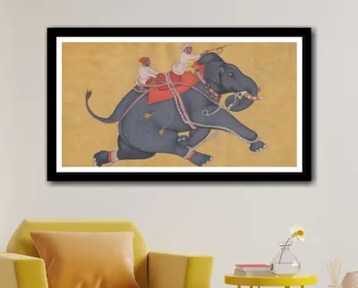 Rajasthani paintings shown on a wall
