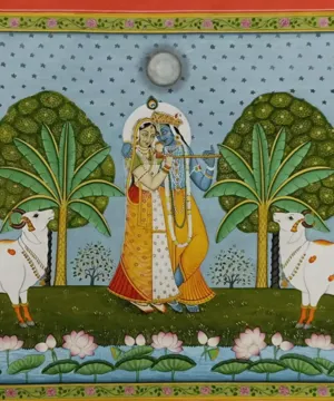 Radha Krishna in Nathdwara Style Miniature Painting miniature painting