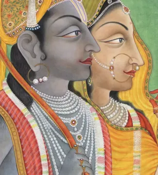 Ram Sita Painting in Kangra Style miniature painting