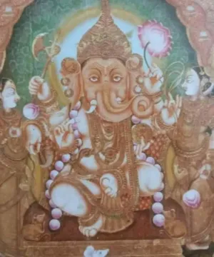 Lord Ganesh Painting in Tanjore Style miniature painting