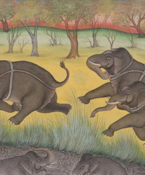 Kota School Three Elephants Miniature Painting miniature painting