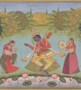 Krishna Dancing With The Gopis Miniature Painting miniature painting