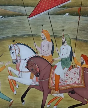 Hari Singh & Ranjeet Singh On Horse Miniature Painting miniature painting