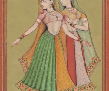 Mughal Lady Pair Miniature Painting miniature painting